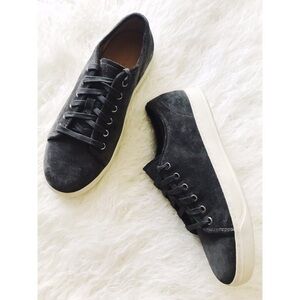 VINCE Men’s Gray Suede Leather Lace Up Sneakers Shoes Minimalist Quiet Luxury 7